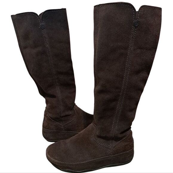 Fitflop Knee High Micro Wobble Board Whimsygoth Chocolate Suede Boots Size 7 - Picture 6 of 17